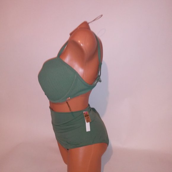 Victoria Secret PINK Swim Bikini XXL Green Push Up High Waist‎ Cheeky Shortie - Picture 8 of 14